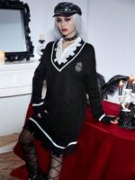 Rochie Scurta Tricotata PUNK Neagra