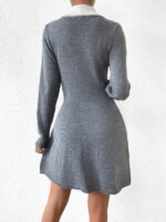 Rochie Scurta Tricotata Sisca Gri - imagine 2