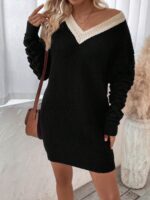 Rochie Scurta Tricotata Zabina Neagra - imagine 4