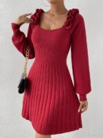 Rochie Scurta Tricotata Wera Roz