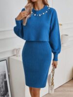 Rochie Midi Tricotata Astoria Albastra