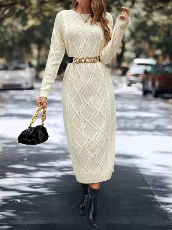 2759 Rochie Lunga Tricotata Amarisa Bej - imagine 1