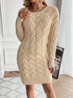 Rochie Midi Tricotata Gisa Bej - imagine 4
