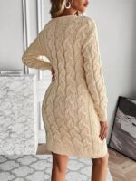 Rochie Midi Tricotata Gisa Bej - imagine 2