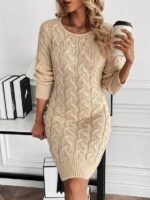 Rochie Midi Tricotata Gisa Bej