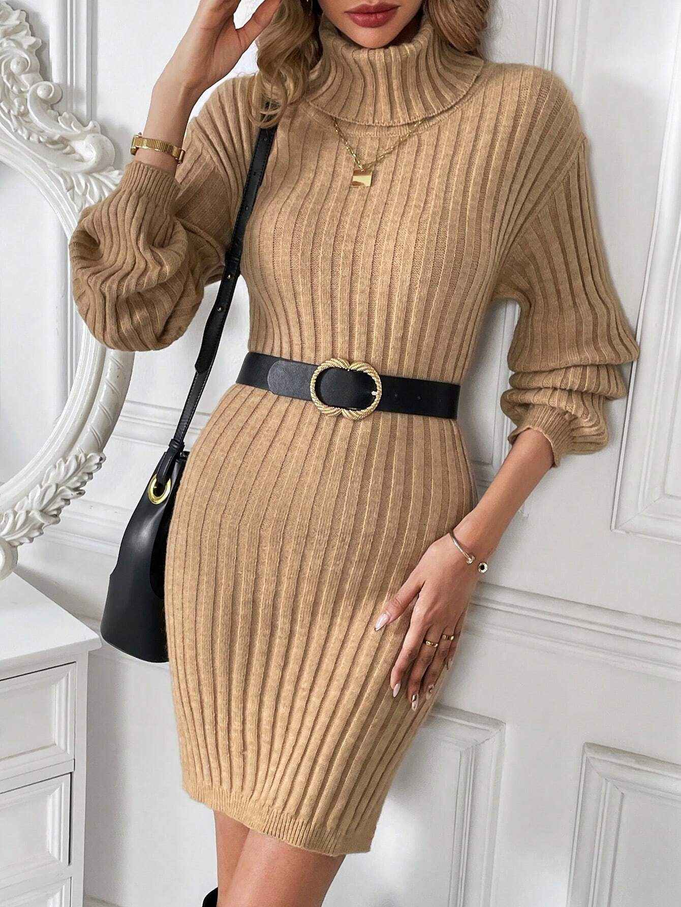 2806 Rochie Scurta Tricotata Aliona Maro - imagine 1
