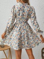 Rochie Scurta Jertrude Alba cu Print Floral - imagine 2