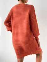 Rochie Scurta Tricotata Xyla Caramizie - imagine 2