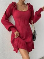 Rochie Scurta Tricotata Wera Roz - imagine 3