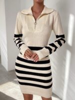 Rochie Midi Tricotata Helena Bej - imagine 4