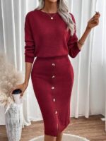 Compleu Midi Tricotat Augustela Grena