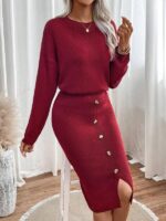 Compleu Midi Tricotat Augustela Grena - imagine 4