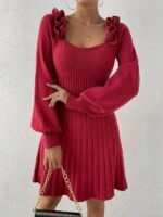Rochie Scurta Tricotata Wera Roz - imagine 4