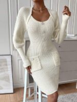 Rochie Scurta Tricotata Estoria Alba