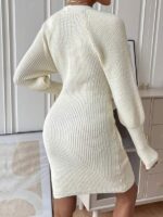 Rochie Scurta Tricotata Estoria Alba - imagine 2