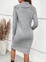 Rochie Scurta Tricotata Marina Gri - imagine 2
