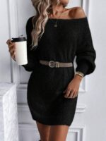 Rochie Scurta Tricotata Etiola Neagra - imagine 4