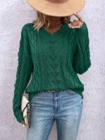 Pulover Scurt Tricotat Nicola Verde