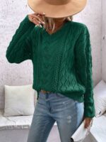 Pulover Scurt Tricotat Nicola Verde - imagine 4