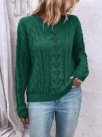 Pulover Scurt Tricotat Nicola Verde - imagine 3