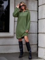 Rochie Midi Tricotata Owen Verde - imagine 3