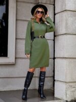 Rochie Midi Tricotata Owen Verde - imagine 4