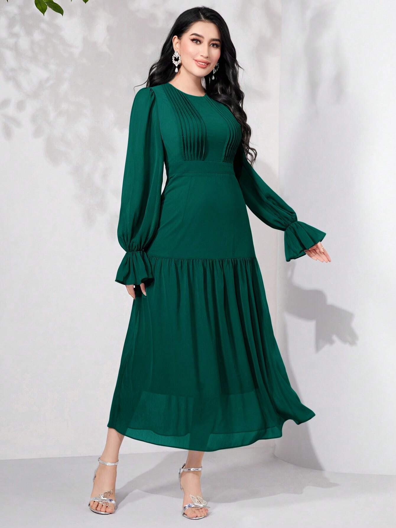368 Rochie Lunga Caesar Verde - imagine 1