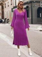 Rochie Lunga Tricotata Dora Ciclam - imagine 4