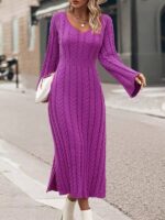 Rochie Lunga Tricotata Dora Ciclam
