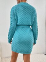 Rochie Scurta Tricotata Matilda Bleu - imagine 2