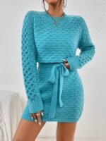 Rochie Scurta Tricotata Matilda Bleu