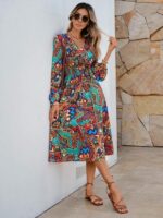Rochie Midi Dahlia Multicolora - imagine 4