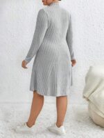 Rochie Scurta Sivi Gri - Marimi Mari - imagine 2