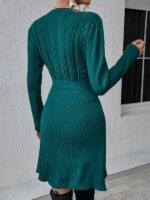 Rochie Scurta Tricotata Monique Turcoaz - imagine 2