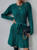 Rochie Scurta Tricotata Monique Turcoaz - imagine 4