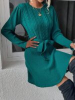 Rochie Scurta Tricotata Monique Turcoaz - imagine 3