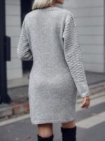 Rochie Scurta Tricotata Thindra Gri - imagine 2