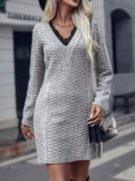 Rochie Scurta Tricotata Thindra Gri