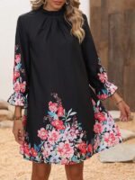 Rochie Scurta Sariad Albastra Inflorata - imagine 5