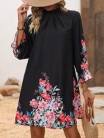 Rochie Scurta Sariad Albastra Inflorata - imagine 4