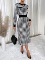 Rochie Midi Hailey Alb Negru - imagine 4