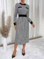 Rochie Midi Hailey Alb Negru - imagine 3