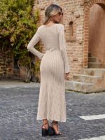 Rochie Lunga Leja Bej - imagine 2