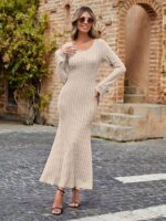 Rochie Lunga Leja Bej