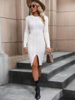 Rochie Midi Tricotata Jake Bej - imagine 4