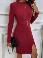 Rochie Midi Tricotata Palmine Rosie - imagine 4