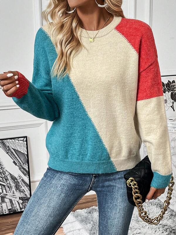 731 Pulover Tricotat Naraja Multicolor - imagine 1