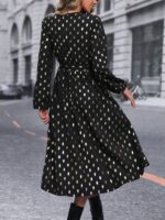 Rochie Midi Robertina Neagra cu Buline - imagine 2