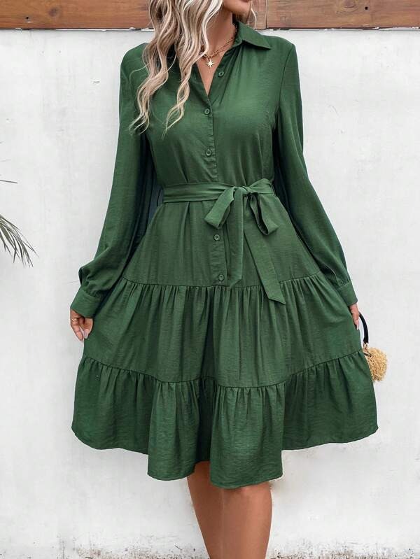 88 Rochie Scurta Silvica Verde - imagine 1