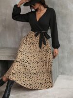 Rochie Midi Salma Maro cu Buline Negre - imagine 4